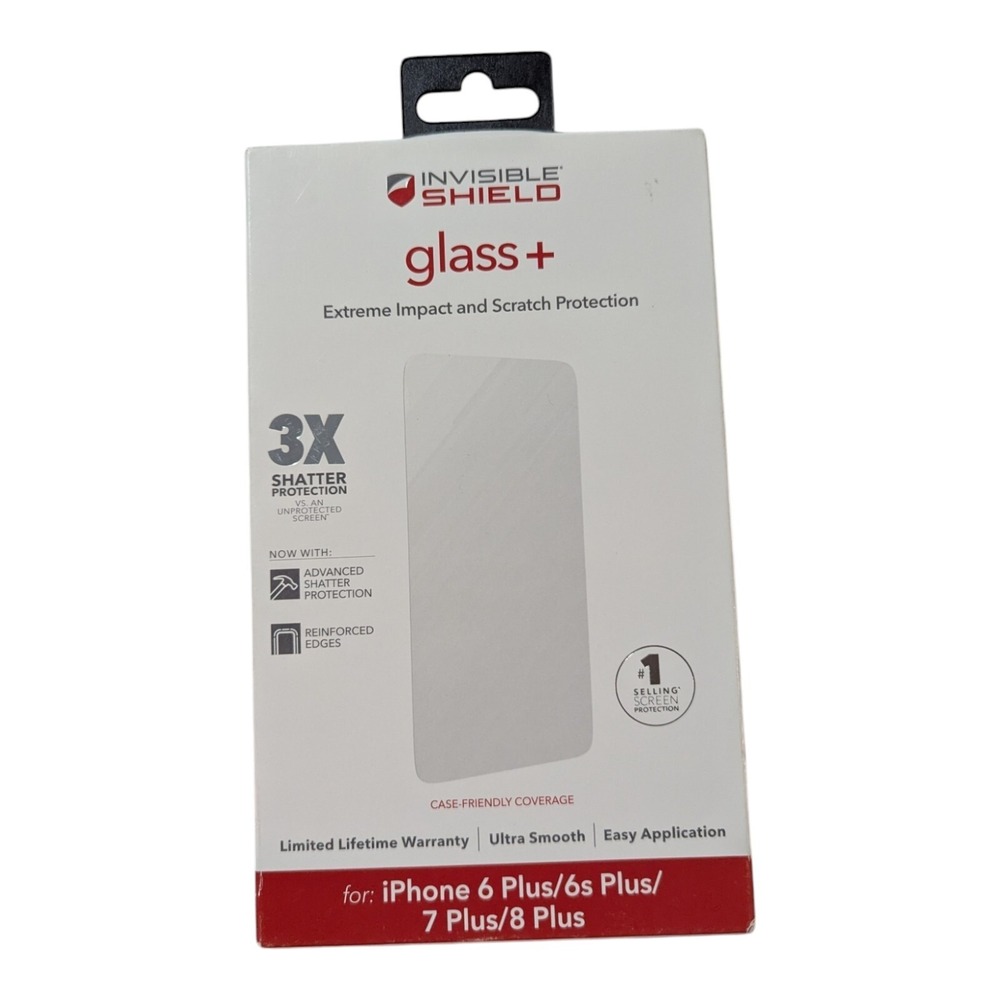 F3. ZAGG Shield Glass + Protector for Apple iPhone 6 Plus/6s Plus/7 Plus/8 Plus